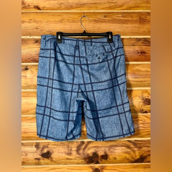 Men’s Hurley ABLE Blue Plaid Board Shorts Swim Trunks Size 34 - Picture 2 of 8